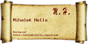 Mihalek Hella névjegykártya